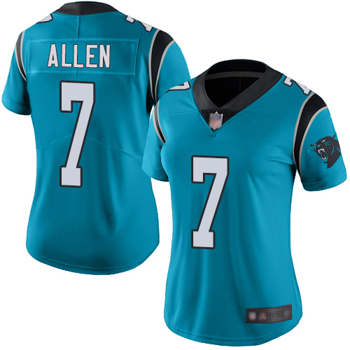 Carolina Panthers Limited Blue Women Kyle Allen Alternate Jersey NFL Football 7 Vapor Untouchable